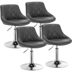 Lot de 4 tabourets de bar en similicuir Woltu tabourets de rotatif pieds en métal, hauteur réglable, Gris