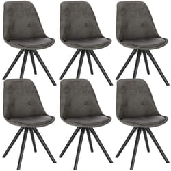 Lot de 6 Chaisess de salle à manger Woltu Chaises de cuisine, Siège en tissu scientifique, Pieds en bois massif, Anthracite