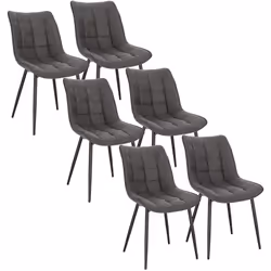 Information sur le produit: - Cette chaise à manger a un dossier courbé moderne et un siège rembourré en Tissu Scientifique.q ...