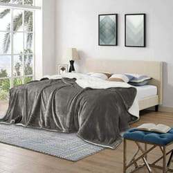 Woltu - Couverture Chaude, Couverture de la Chambre en Peluche, Couverture de canapé, 220x240cm, Gris
