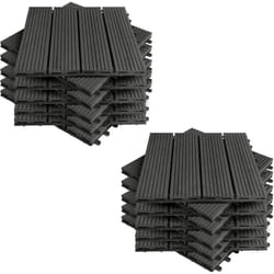 WOLTU WPC Carrelage de sol 30x30cm, Revêtement de sol pour extérieur en composite bois-plastique, Anthracite(22 pièces/2 m²)GTF001an-2