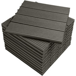 WOLTU WPC Carrelage de sol 30x30cm, Revêtement de sol pour extérieur en composite bois-plastique, Gris(22 pièces/2 m²)GTF001gr-2