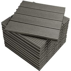 Woltu - wpc Carrelage de sol 30x30cm, Revêtement de sol pour extérieur en composite bois-plastique, Gris Clair(22 pièces/2m²)GTF001hgr-2