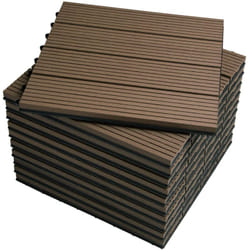 WOLTU WPC Carrelage de sol 30x30cm, Revêtement de sol pour extérieur en composite bois-plastique, Brun(22 pièces/2 m²)GTF001br-2