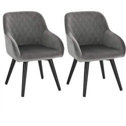 Woltu - 2 x Chaise enfant en Velours , Gris, avec accoudoir, Fauteuil Enfant Pieds en métal, 31 x 29 x 55 cm