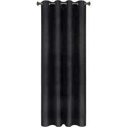 1PC Rideau Occultant avec œillets Rideaux en Velours de 300 g/m² Tombé Lourd de Fenêtre Thermique, 140x225 cm Noir - Woltu