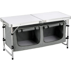 Woltu - Table de Pique-Nique Pliante, Placards de Camping, Table en Aluminium, Cuisine de Camping, 120x47x62/69, 5 cm(LxlxH)