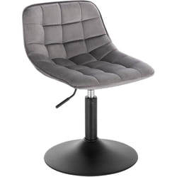 Tabouret de Bar Siège en Velours Chaise de Bar avec Dossier Tabouret Rotatif Moderne Hauteur Réglable, Gris Foncé - Woltu