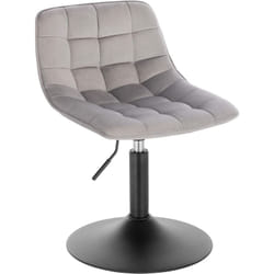 Tabouret de Bar Siège en Velours Chaise de Bar avec Dossier Tabouret Rotatif Moderne Hauteur Réglable, Gris Clair - Woltu