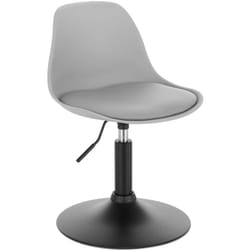 Tabouret de Bar en Similicuir Chaise de Bar Tabouret Rotatif pour Bar, Cuisine, Bistro Comptoir, Hauteur Réglable, Gris - Woltu