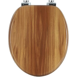 Couvercle wc en bois mdf Woltu Soft Close avec Frein de Chute, Charnières Zinguées et Ajustables, a Hêtre