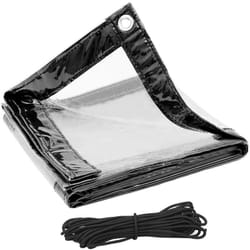 Woltu - Bâche Transparente avec Oeillets 4x5 m, Bâche de Protection Imperméable 380g/m² pvc