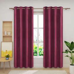 Lot de 2 Rideau Occultant avec œillets Woltu Rideaux en Velours de Tombé Lourd de Fenêtre Thermique, Bordeaux, 140x270 cm