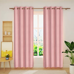 Lot de 2 Rideau Occultant avec œillets Woltu Rideaux en Velours de Tombé Lourd de Fenêtre Thermique, Rose, 140x245 cm