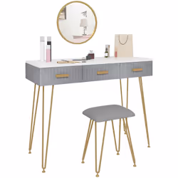 Description générale Cette coiffeuse en velours rose est un meuble élégant et fonctionnel pour votre chambre. Elle se compose ...