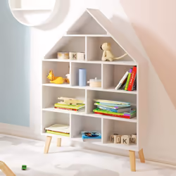 Description générale Cette étagère de livres pour enfants est conçue en MDF de classe E1 et dispose de pieds en bois massif,  ...