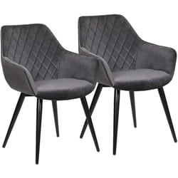 Lot de 2 Chaises de Salon Woltu Chaises de Salle à Manger, matière en Velours et métal, Gris Foncé