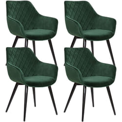 Lot de 4 Chaises de Salon Woltu Chaises de Salle à Manger, matière en Velours et métal, Vert