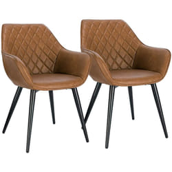 Lot de 2 Chaises de Salon Woltu Chaises de Salle à Manger, matière en Similicuir et métal, Brun