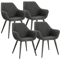Lot de 4 Chaises de Salon Woltu Chaises de Salle à Manger, matière en Similicuir et métal, Anthracite