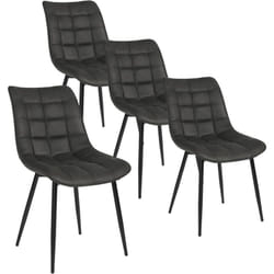 Lot de 4 Chaises de Salle à Manger Woltu Chaise de Cuisine, Assise rembourrée en Tissu Scientifique épais, Pieds en métal, Anthracite