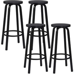 Lot de 4 Tabourets de Bars Woltu Rond Structure en métal Assise en mdf, Noir