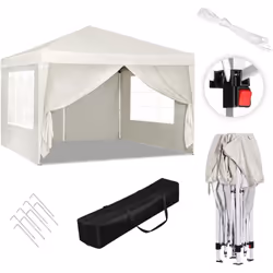 Description générale Ce gazebo pliant de 3x3 mètres est idéal pour vos activités en plein air, offrant une protection efficac ...