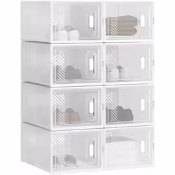 Description générale Ce lot de 8 boîtes à chaussures (L35 x l25 x H19 cm) facilite l'organisation de vos baskets et chaussure ...