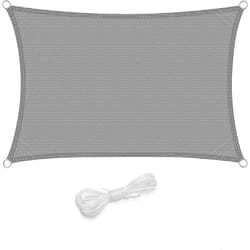 Voiles d'ombrage, rectangulaire 4x5m, en hdpe, Protection Solaire, Anti 85% uv, pour Jardin terrasse Camping, Gris Clair - Woltu