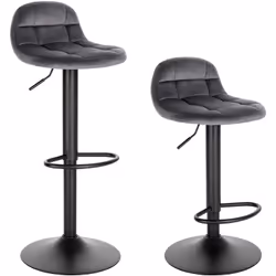 Description générale Découvrez notre ensemble de 2 tabourets de bar en velours, alliant élégance et confort. Avec un design m ...