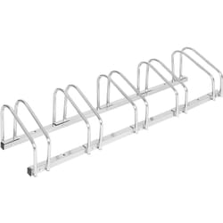 Woltu - Râtelier Vélo pour 5 Vélos, Range Vélo au Sol ou Mural, en Métal à Suspension, Argenté, 130, 5x32x27cm