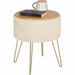 Description générale Le tabouret rond WOLTU allie confort et praticité. Rembourré de mousse hautement élastique et recouvert  ...