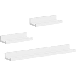 Woltu - tagère Murale Lot de 3, Étagère de Rangement en mdf pour Salon, Cuisine, Chambre, Bureau, Blanche RG9491ws