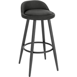 Tabouret de Bar, Tabouret de comptoir avec Dossier et Repose-Pieds, en Similicuir et métal, Anthracite - Woltu