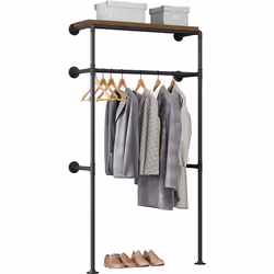 Description générale Ce portant à vêtements mural est conçu pour offrir une solution de rangement pratique et esthétique. Sa  ...