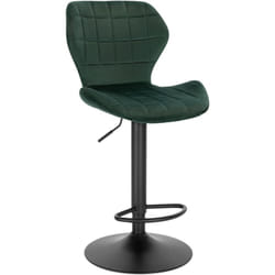 Tabouret de Bar en Velours, Réglables en Hauteur, Pivotant à 360°avec Dossier Repose-Pieds, Vert Foncé, siège 48x38cm - Woltu