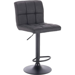 Lot de 1 Tabouret de Bar, Pied Noir en Acier, Siège en Similicuir rembourrée, Anthracite - Woltu