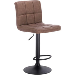 Lot de 1 Tabouret de Bar, Pied Noir en Acier, Siège en Similicuir rembourrée, Brun Foncé - Woltu