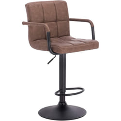 Tabourets de Bar, Brun Foncé, Assise en Similicuir, Rotatif Réglable en Hauteur, Pied en métal - Woltu