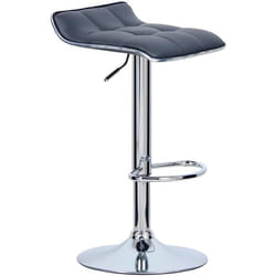 WOLTU Tabouret de Bar en Cuir synthétique et Acier chromé tabourets avec Caoutchouc Anti-dérapantGris