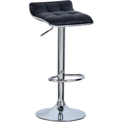 Tabouret de Bar, en Cuir synthétique et Acier chromé, tabourets avec Caoutchouc Anti-dérapant, Noir - Woltu