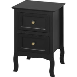 Woltu - Table de Chevet avec 2 Tiroirs, Table de Nuit Design Rétro et Classique, mdf 40x30x60cm, Noir TS119sz