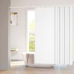 Woltu - Rideau de Douche Anti-moisissure, Rideau de Baignoire 100% Polyester avec Œillets, Ourlet Alourdi, 120x180cm Blanc