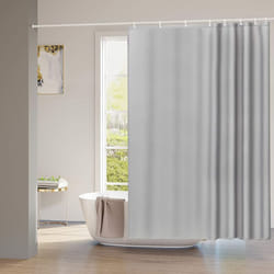 Woltu - Rideau de Douche Anti-moisissure, Rideau de Baignoire 100% Polyester avec Œillets, Ourlet Alourdi, 120x180cm Gris