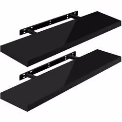 WOLTU 2 x Étagère Murale Tablette Murale Panneau de Bois Étagère Flottante Étagère à Livres 90x229x38cm Nior RG9481sz-2
