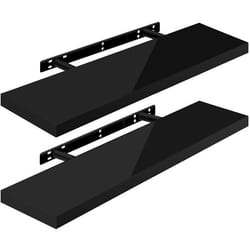 WOLTU 2 x Étagère Murale Tablette Murale Panneau de Bois Étagère Flottante Étagère à Livres 90x229x38cm Nior RG9481sz-2