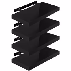 WOLTU 4 x Étagère Murale Tablette Murale Panneau de Bois Étagère Flottante Étagère à Livres 50x229x38cm Nior RG9477sz-4