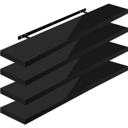 Woltu - 4 x Étagère Murale, Tablette Murale Panneau de Bois, Étagère Flottante, Étagère à Livres, 120x22, 9x3, 8cm, Nior RG9484sz-4