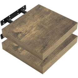 WOLTU Étagère Murale Lot de 2, Étagère Suspendue, Étagère Flottante de CD DVD, 25x23x3, 8cm Marron Rustique, RG9365hov-2
