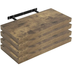 Woltu - tagère Murale Lot de 4, Étagère Suspendue, Étagère Flottante de cd dvd, 50x23x3, 8cm Marron Rustique, RG9368hov-4